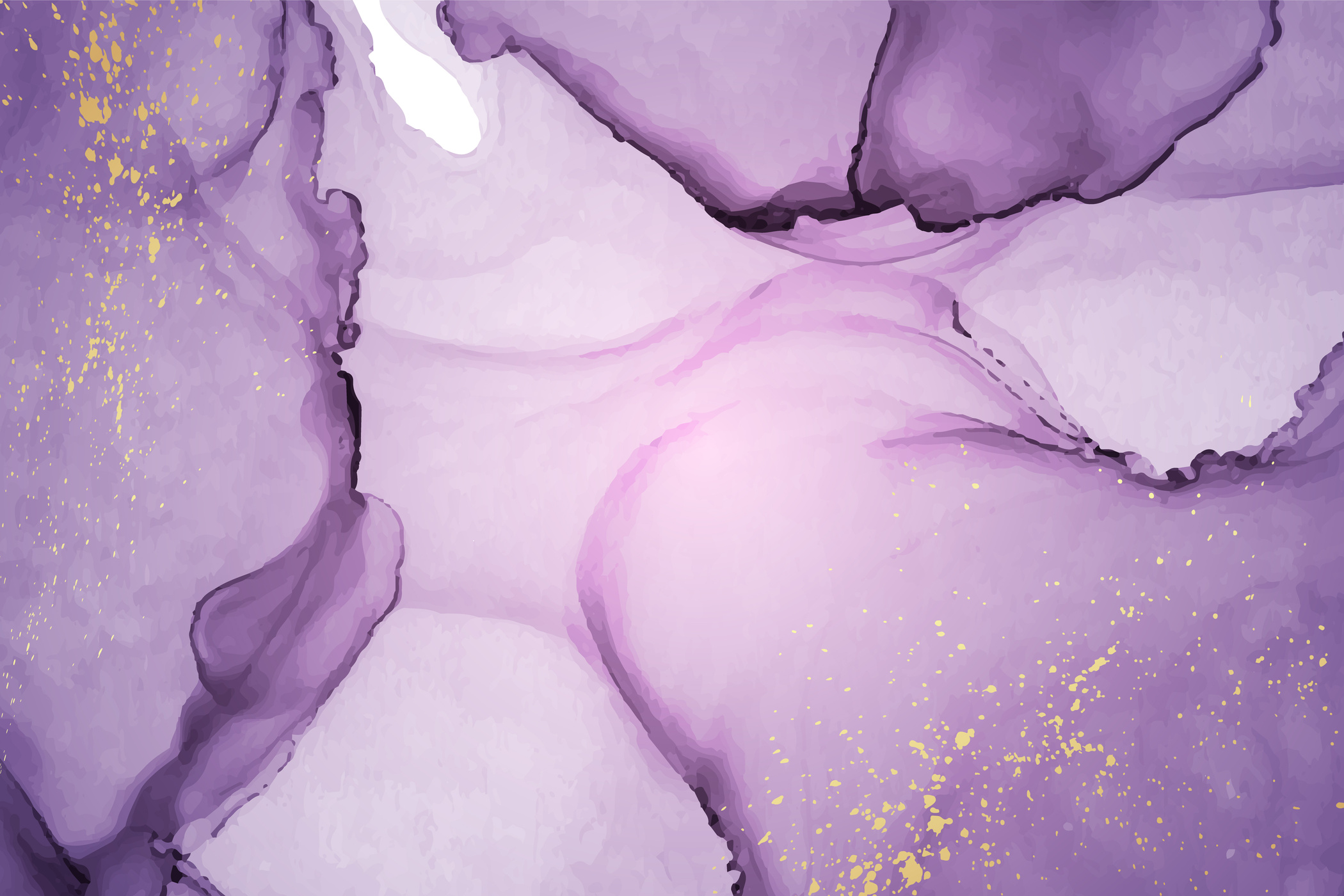 Purple watercolor background with golden glitter